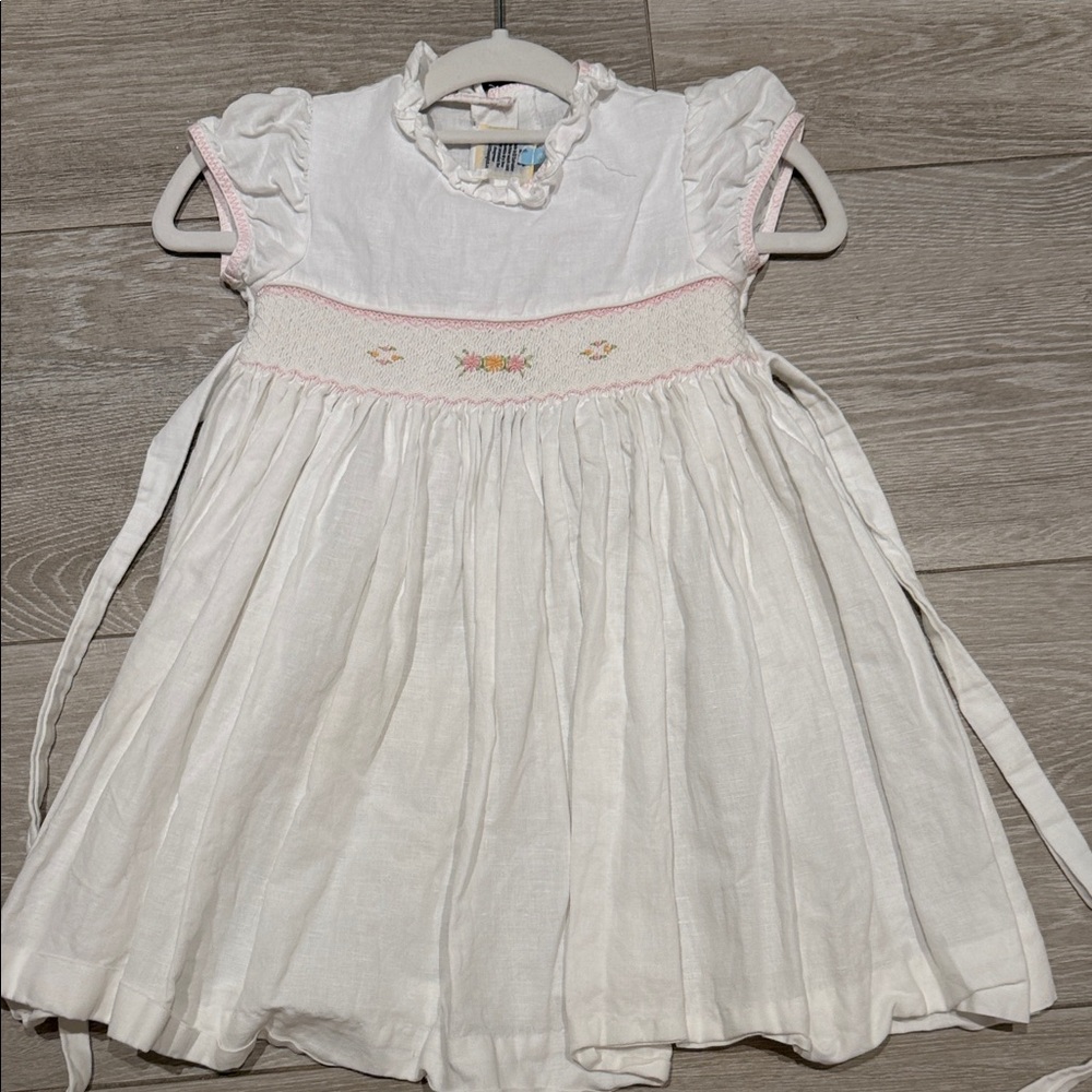 Little English White and Pink Formal Dress